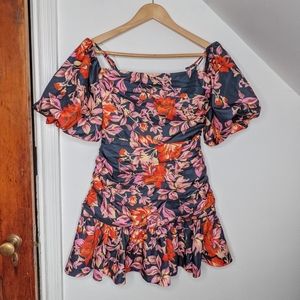 KEEPSAKE the Label Floral Mini Dress - Black and Red